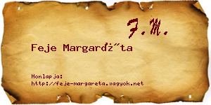 Feje Margaréta névjegykártya